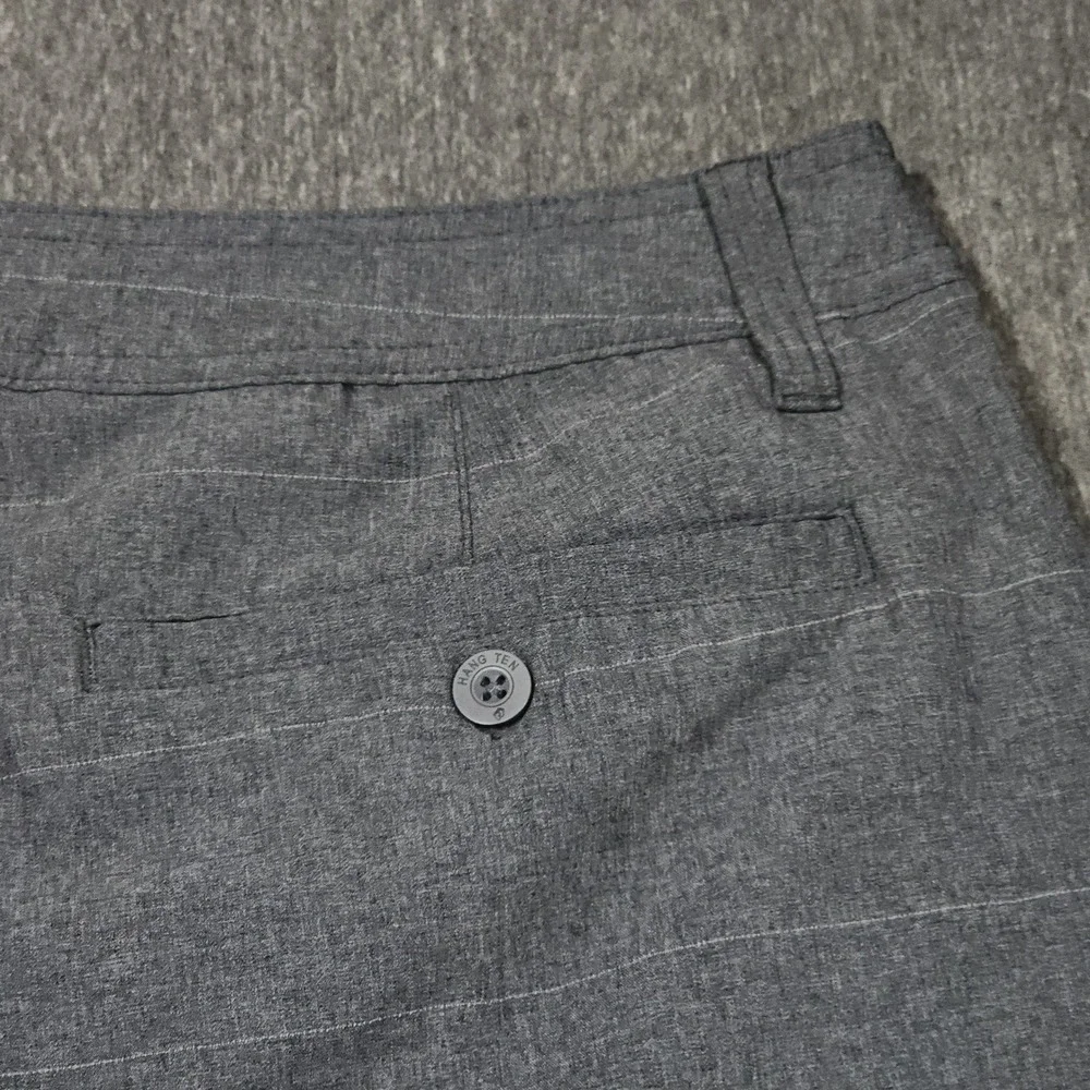 Hang Ten Hybrid Board Short 36 x10‎ Men Gray Plaid Flat Front Swim Golf Tech 20
